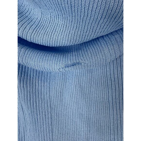 SEROYA Galli Mini Dress Ribbed Off The Shoulder Sexy Elegant Minimalist Blue M - Picture 7 of 11